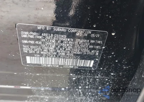 2023 Subaru Forester Sport from USA, damaged, VIN JF2SKAJC8PH493506